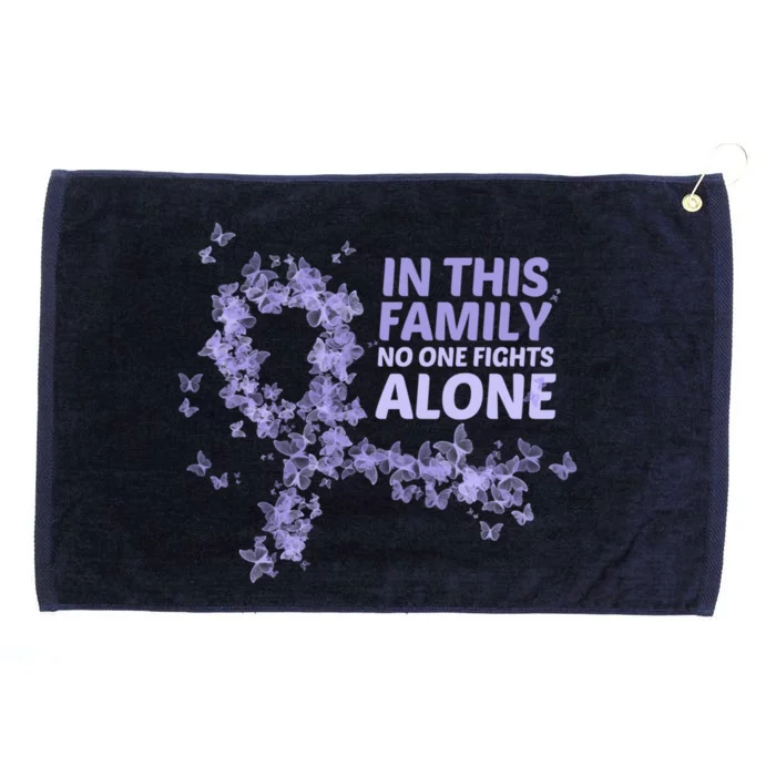 Esophageal Cancer Family Support Gift No One Fights Alone Gift Grommeted Golf Towel