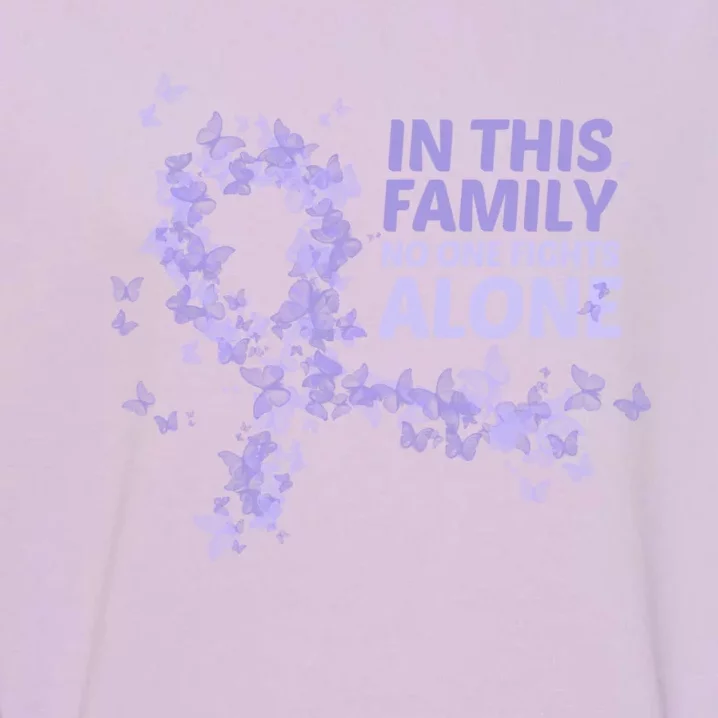 Esophageal Cancer Family Support Gift No One Fights Alone Gift Garment-Dyed Sweatshirt