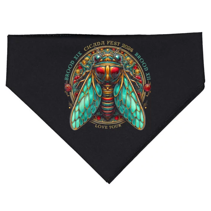 Entomology Cicada Fest 2024 Broods Xix & Xiii Love USA-Made Doggie Bandana