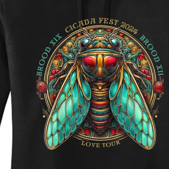 Entomology Cicada Fest 2024 Broods Xix & Xiii Love Women's Pullover Hoodie