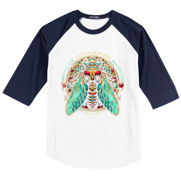 Entomology Cicada Fest 2024 Broods Xix & Xiii Love Baseball Sleeve Shirt