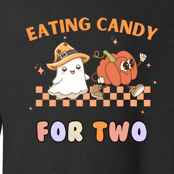 Eating Candy For Two Pregnant Halloween Toddler Sweatshirt