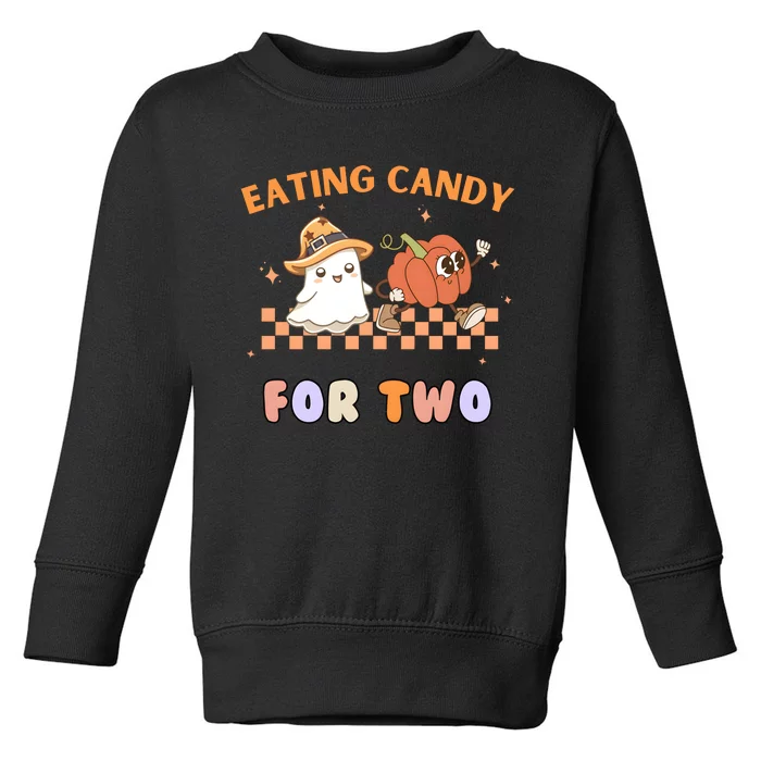 Eating Candy For Two Pregnant Halloween Toddler Sweatshirt