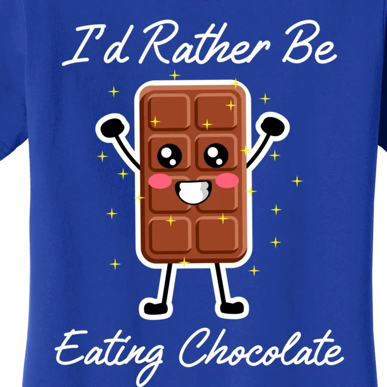 Eating Chocolate Funny Chocolate Bar Ironic Saying Funny Gift Women's T-Shirt