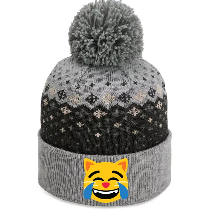 Emoticon Cat Face With Tears Of Joy The Baniff Cuffed Pom Beanie