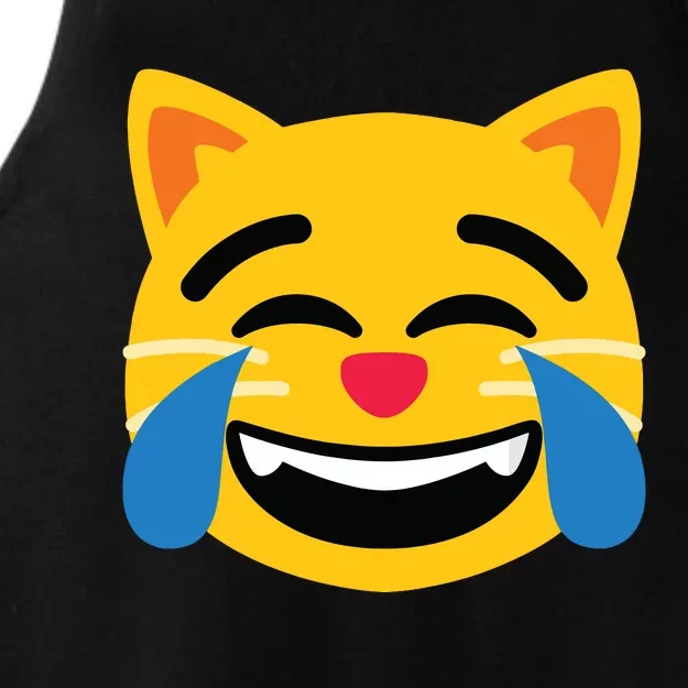 Emoticon Cat Face With Tears Of Joy Ladies Tri-Blend Wicking Tank