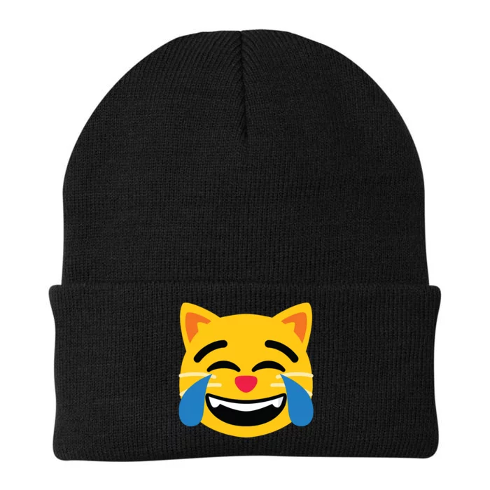 Emoticon Cat Face With Tears Of Joy Knit Cap Winter Beanie