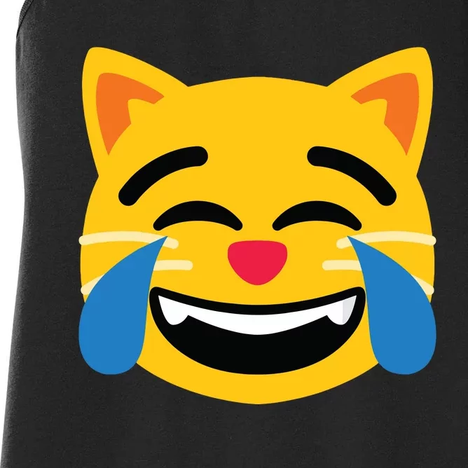 Emoticon Cat Face With Tears Of Joy Women's Racerback Tank