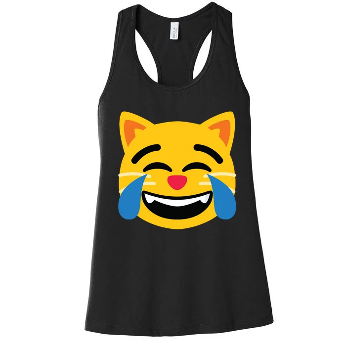 Emoticon Cat Face With Tears Of Joy Women's Racerback Tank