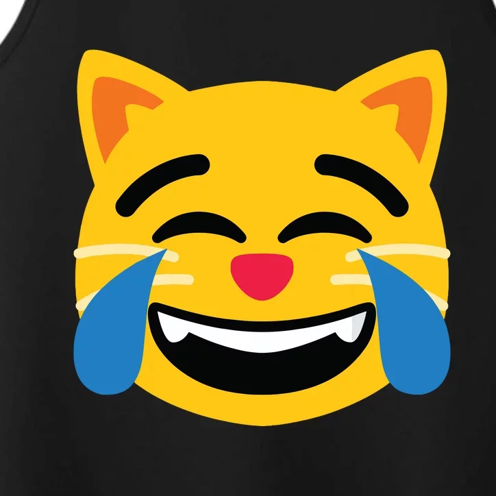 Emoticon Cat Face With Tears Of Joy Performance Tank