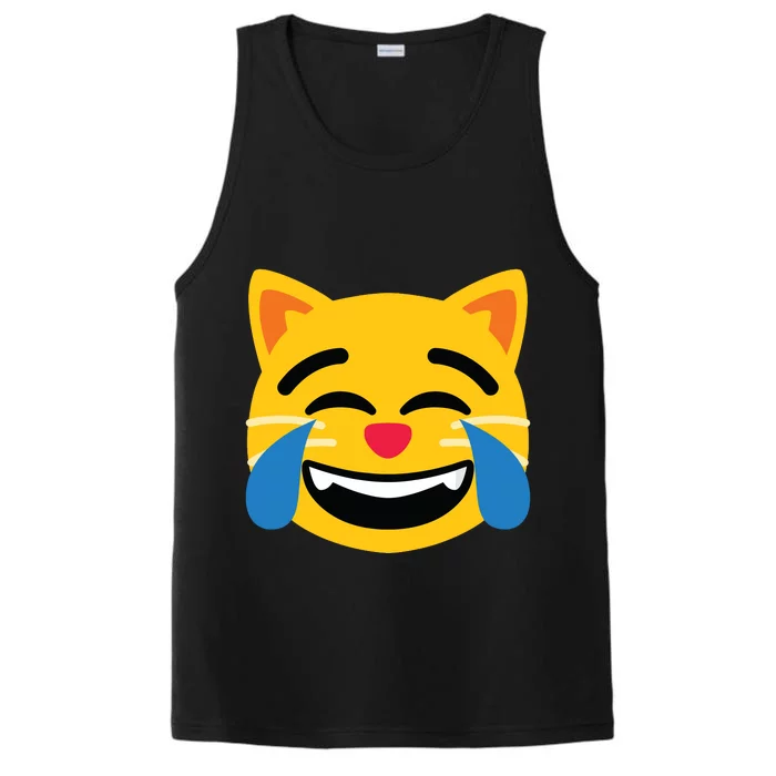 Emoticon Cat Face With Tears Of Joy Performance Tank