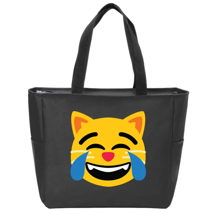 Emoticon Cat Face With Tears Of Joy Zip Tote Bag