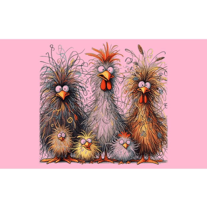 Eagerlys Colorful Funny Chicken Art Crazy Chicken Family Bumper Sticker