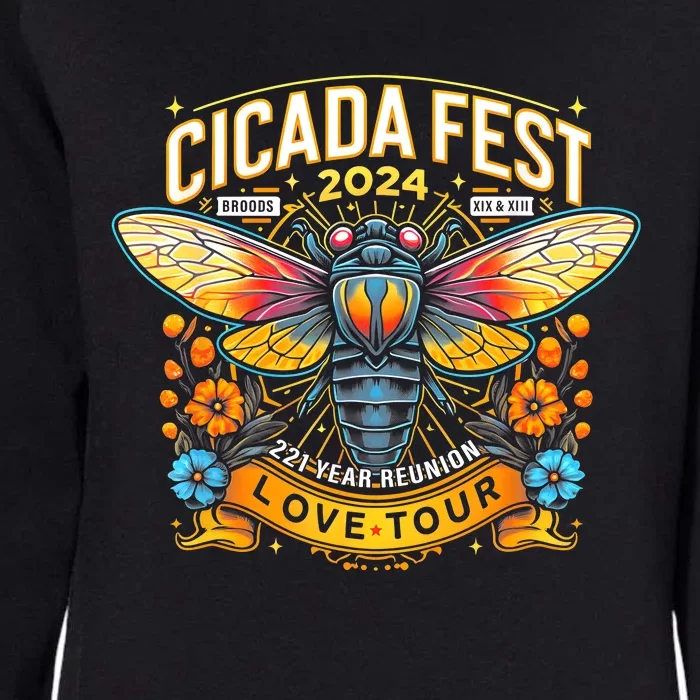 Entomology Cicada Fest 2024 Broods Xix & Xiii Love Womens California Wash Sweatshirt