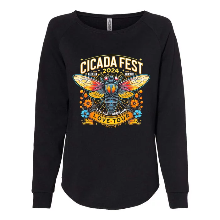 Entomology Cicada Fest 2024 Broods Xix & Xiii Love Womens California Wash Sweatshirt