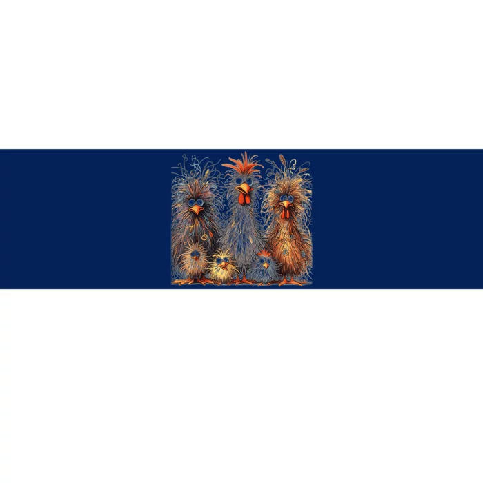 Eagerlys Colorful Funny Chicken Art Crazy Chicken Family Bumper Sticker