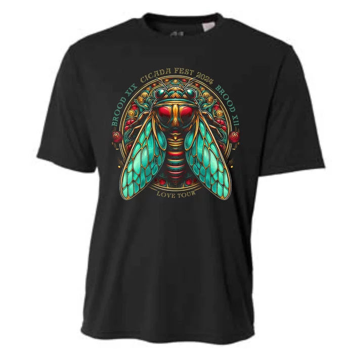 Entomology Cicada Fest 2024 Broods Xix & Xiii Love Cooling Performance Crew T-Shirt