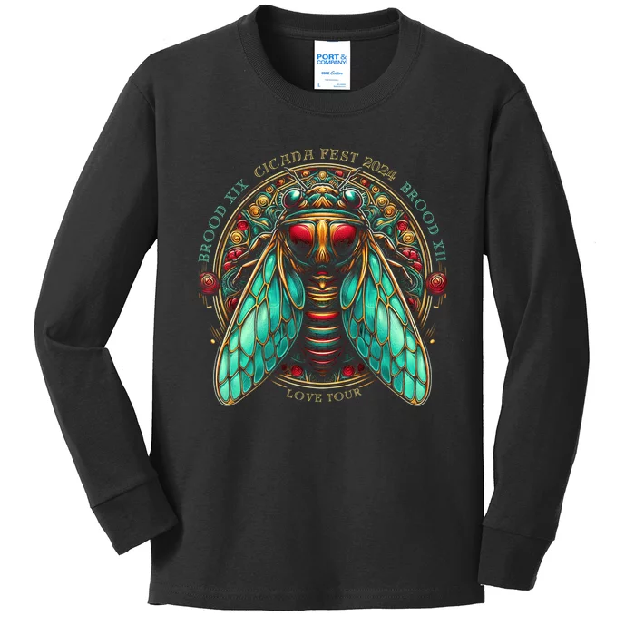 Entomology Cicada Fest 2024 Broods Xix & Xiii Love Kids Long Sleeve Shirt