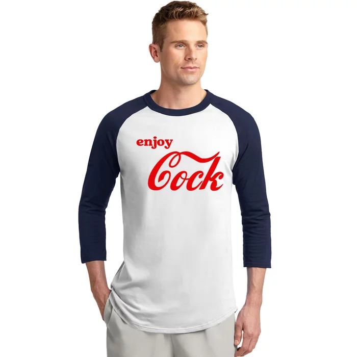 Enjoy Cock Funny Parody Logo Baseball Sleeve Shirt