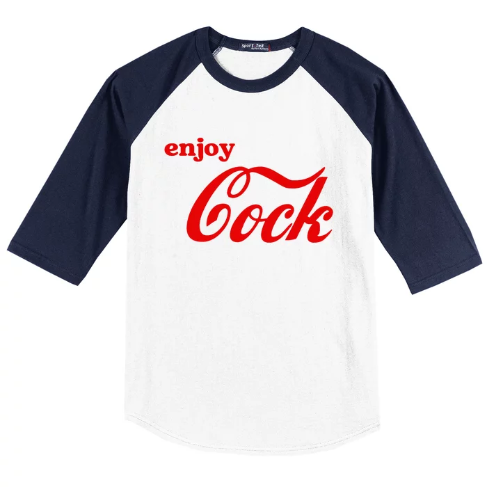 Enjoy Cock Funny Parody Logo Baseball Sleeve Shirt