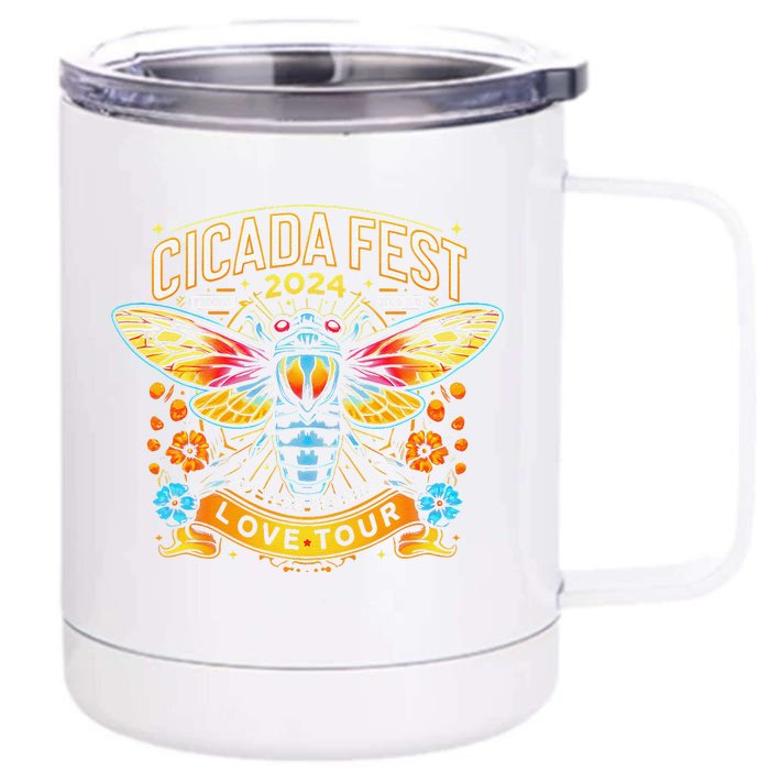 Entomology Cicada Fest 2024 Broods Xix & Xiii Love Tou.R Front & Back 12oz Stainless Steel Tumbler Cup