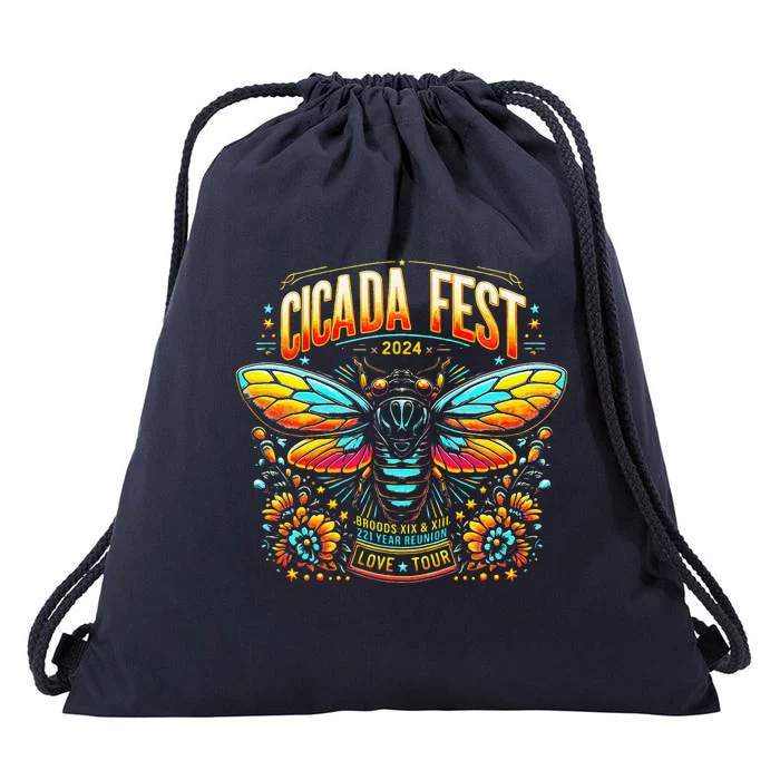 Entomology Cicada Fest 2024 Broods Xix & Xiii Love Tou.R Drawstring Bag