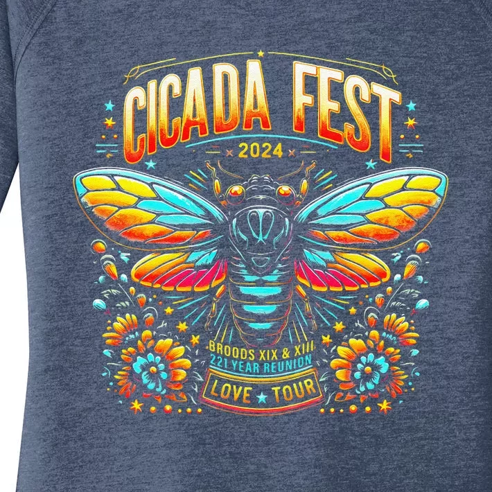 Entomology Cicada Fest 2024 Broods Xix & Xiii Love Tou.R Women's Perfect Tri Tunic Long Sleeve Shirt