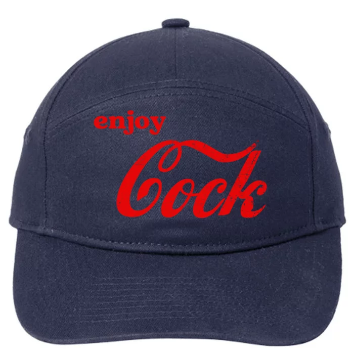 Enjoy Cock Funny Parody Logo Gift 7-Panel Snapback Hat