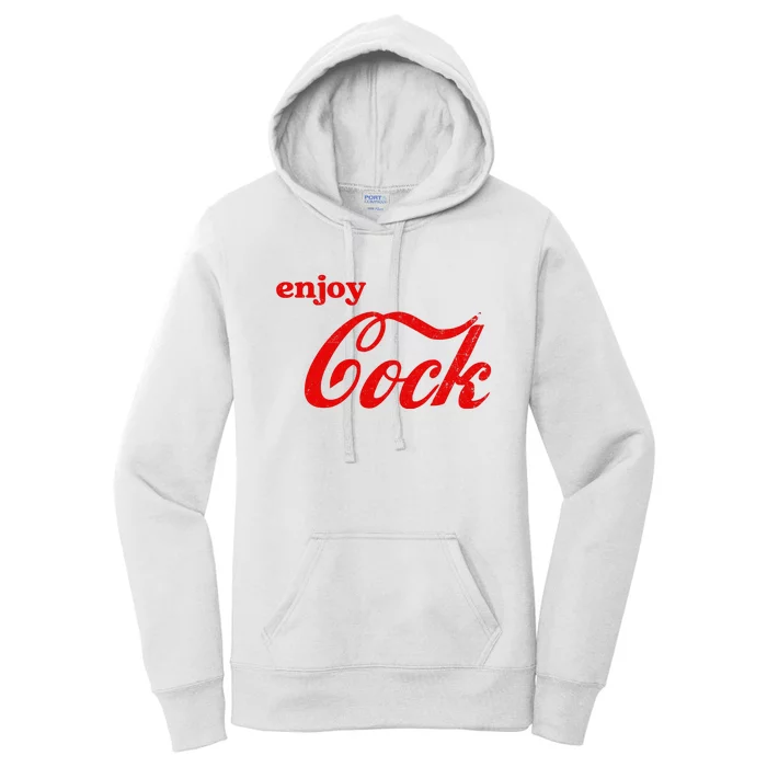 Enjoy Cock Funny Parody Logo Gift Women's Pullover Hoodie