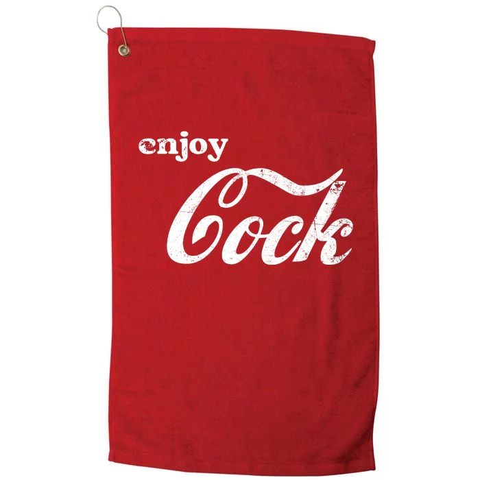 Enjoy Cock Funny Parody Logo Gift Platinum Collection Golf Towel