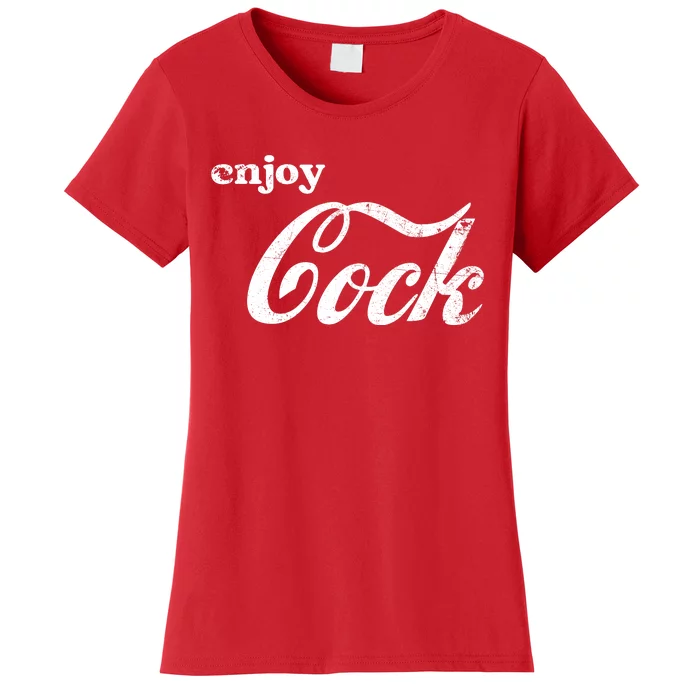 Enjoy Cock Funny Parody Logo Gift Women's T-Shirt