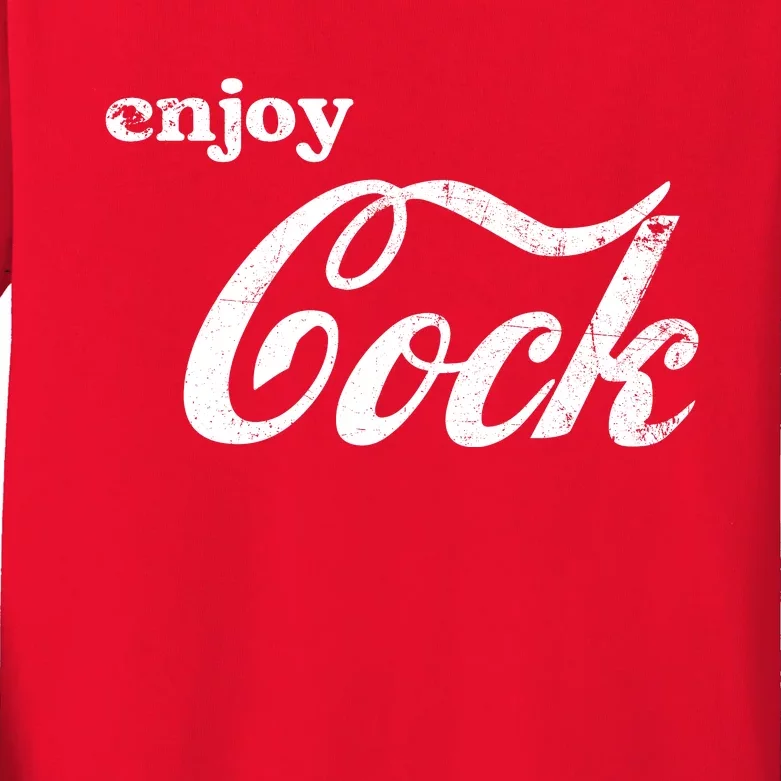 Enjoy Cock Funny Parody Logo Gift Kids Long Sleeve Shirt