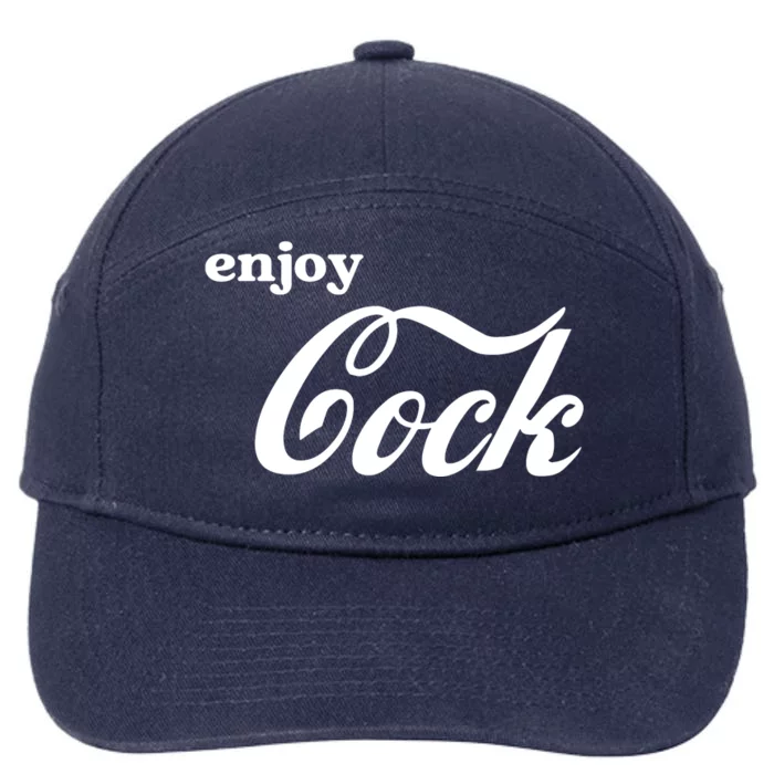 Enjoy Cock Funny Parody Logo Gift 7-Panel Snapback Hat