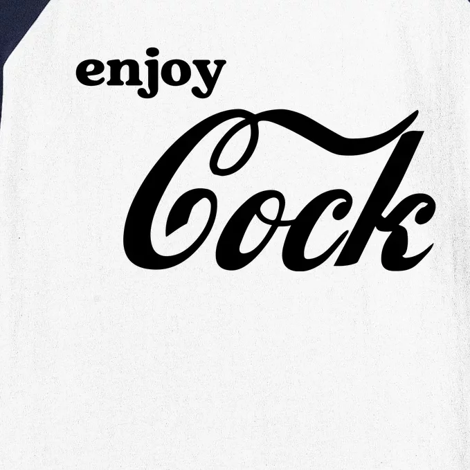 Enjoy Cock Funny Parody Logo Gift Baseball Sleeve Shirt