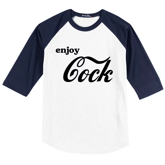 Enjoy Cock Funny Parody Logo Gift Baseball Sleeve Shirt