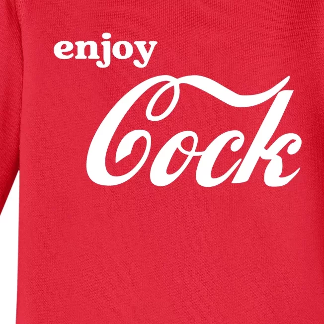 Enjoy Cock Funny Parody Logo Gift Baby Long Sleeve Bodysuit