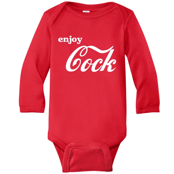 Enjoy Cock Funny Parody Logo Gift Baby Long Sleeve Bodysuit