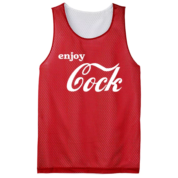 Enjoy Cock Funny Parody Logo Gift Mesh Reversible Basketball Jersey Tank