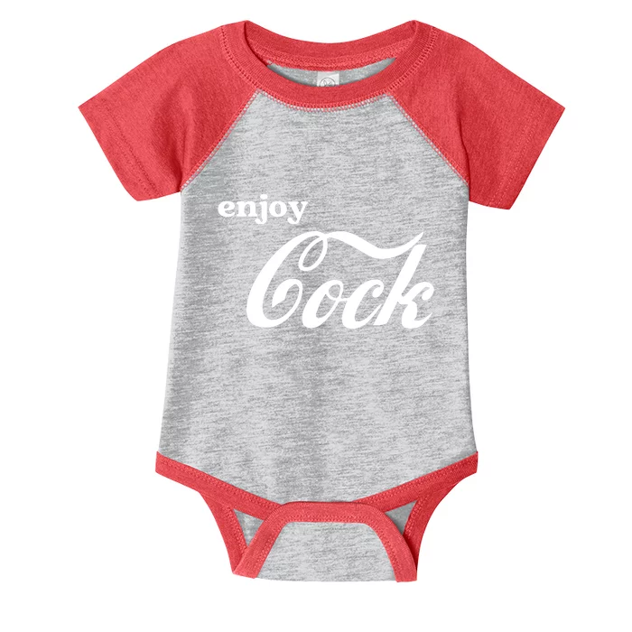 Enjoy Cock Funny Parody Logo Gift Infant Baby Jersey Bodysuit