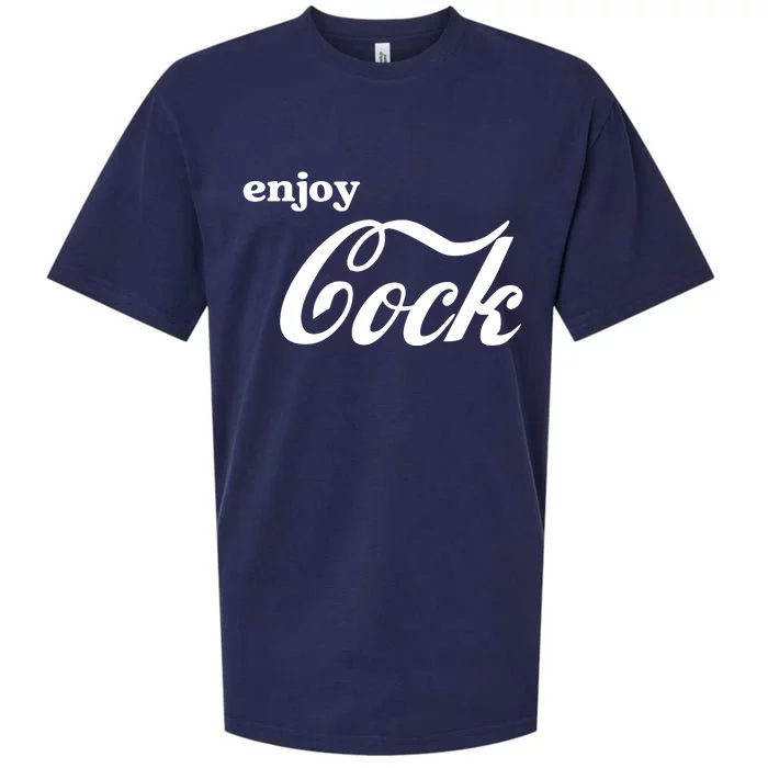 Enjoy Cock Funny Parody Logo Gift Sueded Cloud Jersey T-Shirt