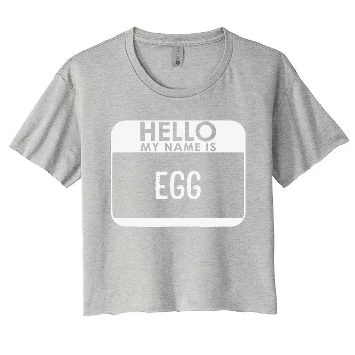 Egg Costume Funny Easy Last Minute Halloween Breakfast Gift Women's Crop Top Tee