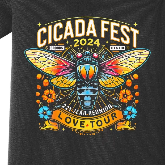 Entomology Cicada Fest 2024 Broods Xix & Xiii Love Baby Bodysuit