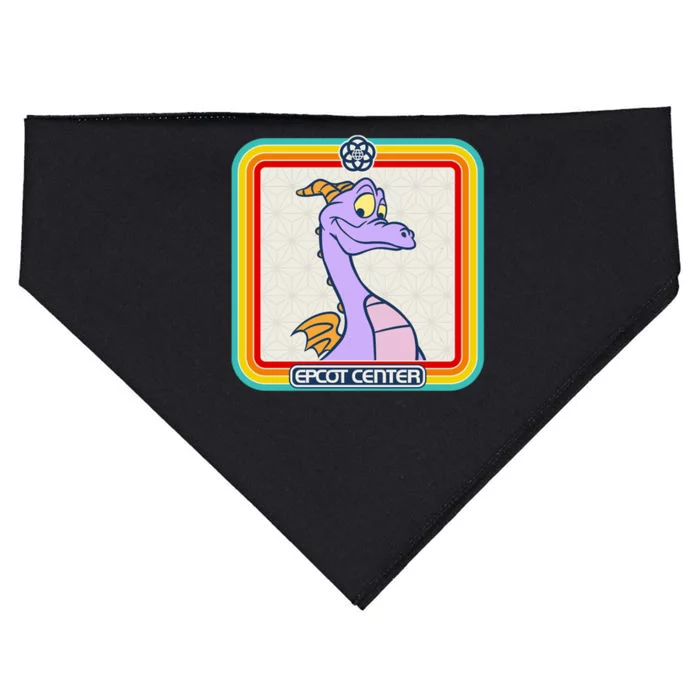 Epcot Center Figment Rainbow Stripe Frame USA-Made Doggie Bandana