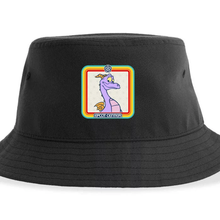 Epcot Center Figment Rainbow Stripe Frame Sustainable Bucket Hat