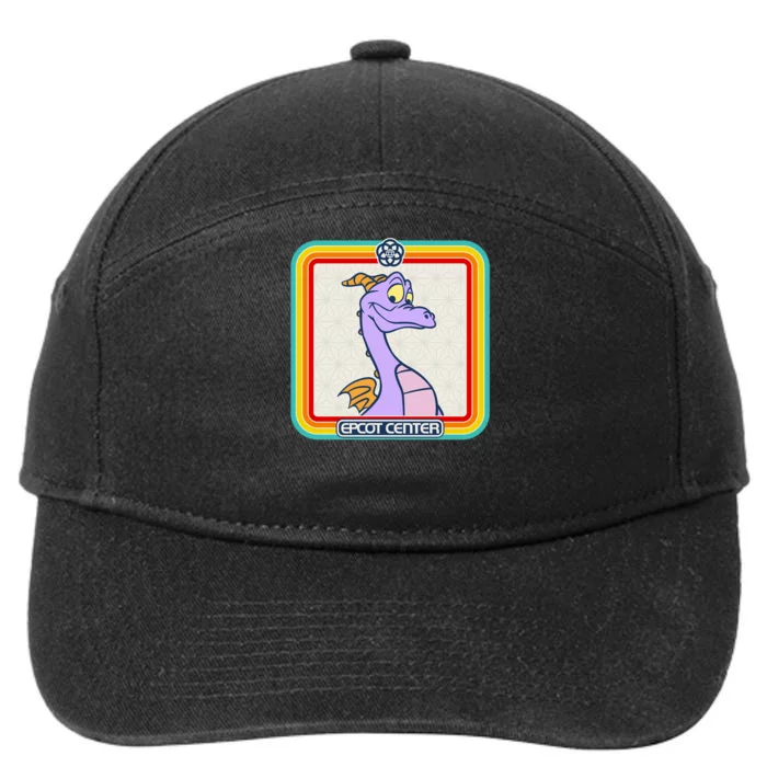 Epcot Center Figment Rainbow Stripe Frame 7-Panel Snapback Hat