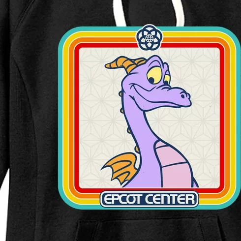 Epcot Center Figment Rainbow Stripe Frame Women's Fleece Hoodie