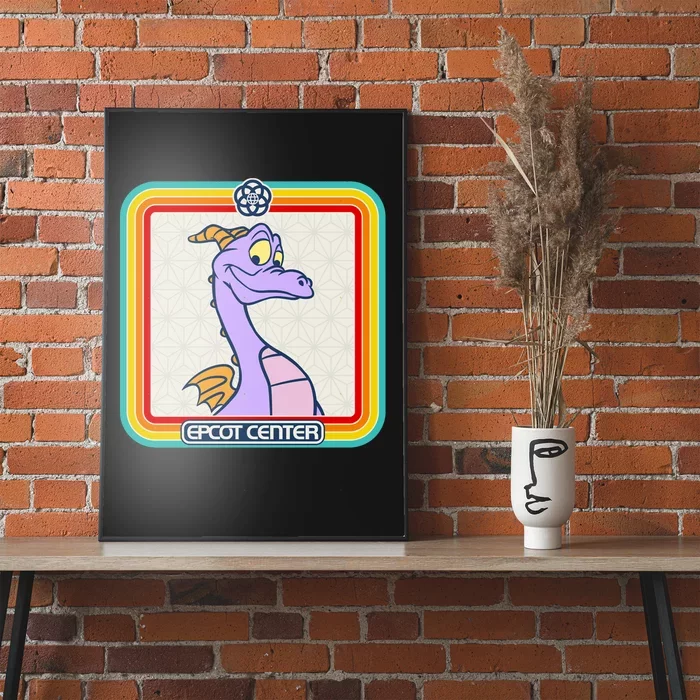 Epcot Center Figment Rainbow Stripe Frame Poster