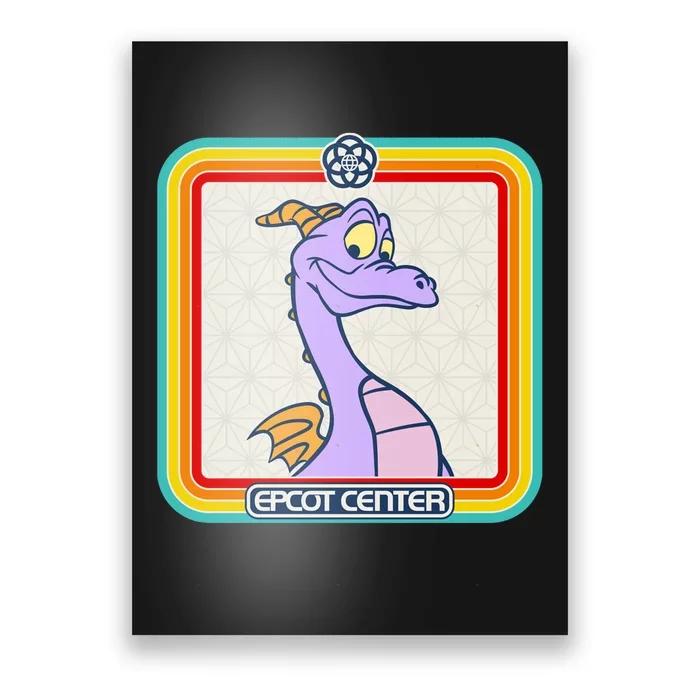 Epcot Center Figment Rainbow Stripe Frame Poster