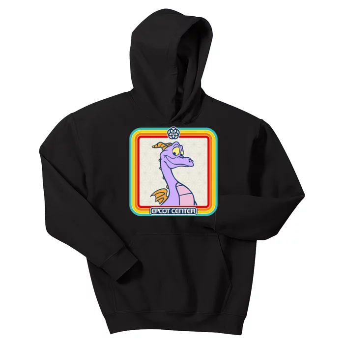 Epcot Center Figment Rainbow Stripe Frame Kids Hoodie