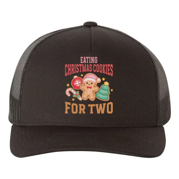 Eating Cookies For Two Pregnancy Announcement Christmas Yupoong Adult 5-Panel Trucker Hat